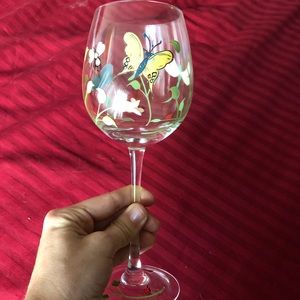 Lenox set of 8 butterfly meadow wine glasses